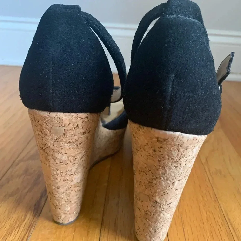 NWOB Boston Proper Faux Black Suede Espadrilles Size 8